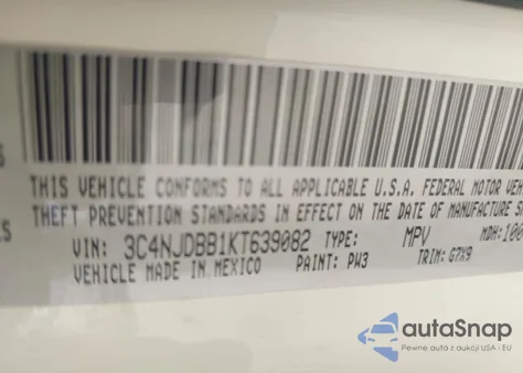 2019 Jeep Compass Latitude 4X4 из США, поврежденный, VIN 3C4NJDBB1KT639082